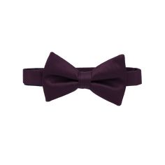 A solid plum pre-tied bow tie.