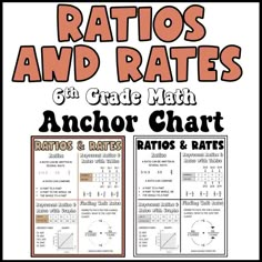 the 6th grade math anchor chart with text