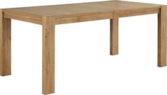 a wooden table with two legs and a square shaped dining table in the middle, against a white background