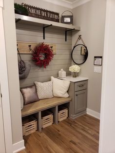 the entryway is clean and ready for guests to use it as a storage area