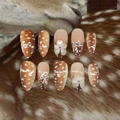 #deer#fall#fawn#bambi#nails#presson#pressons#autumn #aesthetic