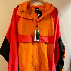 Brand New With Tags Nike Men’s Sportwear Hooded Jacket Bright Ceramic Amber (Bv5385-873) Size 2xl Men Nike, Orange Jacket, Nike Orange, Outfit Style, Orange Pink, Men's Nike, Nike Jacket, Color Orange, Pink And Orange