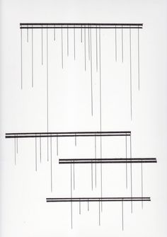 three black and white lines are shown in the same direction as one line is drawn