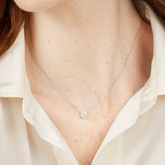 Lab-Grown Diamond 1ct. Round Brilliant Solitaire 14k Gold Pendant | Wh – Lightbox Jewelry Necklace Transparent, Sparkle Necklace, Family Necklace, Diamond Solitaire Necklace, Jewelry Essentials, Rhinestone Heart, Chain Choker Necklace, Solitaire Pendant, Pearl Choker