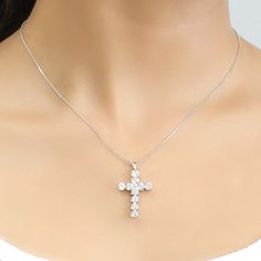 Heart Cross Necklace ✨💎 It gives you beautiful, attractive and outstanding jewelry experience ✨ Everlasting Confidence Wonderful Quality Stay Shiny Exquisite Fit 15,000+ customer reviews Free Shipping & Returns *Learn more 👍 Recommendations Perfect for everyday wear Ideal for travel or a destination wedding A perfect choice for an anniversary gift 💎 Features This stunning Sterling Silver Heart Cross Pendant Necklace is a must-have necklace for men and women alike. The beautiful heart-shaped C Fine Jewelry Cross Pendant For Wedding, Fine Cross Pendant Jewelry For Weddings, Diamond Cross Pendant For Weddings, Elegant White Gold Cross Necklace For Wedding, Elegant White Gold Cross Necklace, Elegant White Gold Round Cross Necklace, Elegant White Gold Wedding Cross Necklace, Elegant Crystal Cross Pendant Necklace, Elegant Cross Pendant Diamond Necklace For Wedding