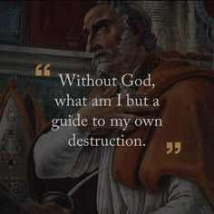 an old man with a bible quote about god, what am i but a guide to my own destruction