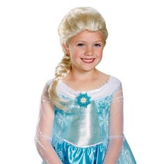 One pair of Disney Frozen Elsa Child Wig. For ages+4. Licensed wig from the hit Disney movie Frozen. By Disguise. For more fun, pair it with our: Disney Frozen Princess Elsa Tiara Disney Frozen Princess Elsa Shoes SHIPPING INFORMATION:We stock all the items we offer allowing us to ship quickly. We will process and ship your order as quickly as possible (typically 1-3 business days). We ship out of Alabama and most orders will arrive to their US destination in 3-5 business days AFTER they ship; h Frozen Halloween Costumes, Fun Wigs, Elsa Halloween, Elsa Halloween Costume, Elsa Braid, Elsa Wig, Frozen Costumes, Film Frozen, Disney Princess Costumes