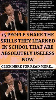 a poster with the words, people share the skills they learned in school that are absolutely useful