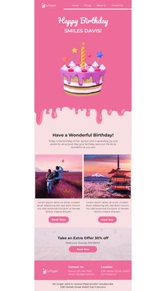 Birthday Best Wishes Email Template Furniture Newsletter, Birthday Email Marketing, Birthday Newsletter, Templates For Birthday, Happy Birthday Email, Birthday Email, Html Email Templates, Edm Design, Responsive Email Template