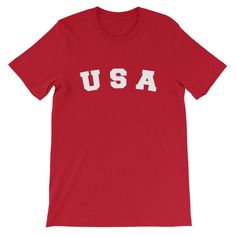 Happy 4th of July everyone These USA shirts are sure to put you in the spirit of independence. The patriotic shirts are UNISEX shirts. Enjoy these nice 4th of July shirts. This is a UNISEX shirt. This t-shirt is everything you've dreamed of and more. It feels soft and lightweight, with the right amount of stretch. It's comfortable and flattering for both men and women. * 100% combed and ring-spun cotton (heather colors contain polyester) * Fabric weight: 4.2 oz (142 g/m2) * Shoulder-to-shoulder 4th Of July Clothing, Patriotic Clothing, Usa Shirts, 4th Of July Shirts, Patriotic Outfit, 4th Of July Outfits, Usa Shirt, Happy 4th Of July, Patriotic Shirts