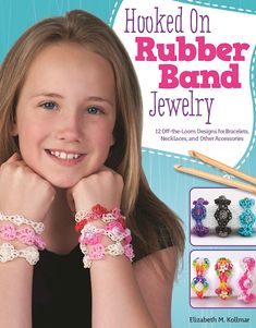 Go beyond the loom with Hooked on Rubber Band Jewelry! Young crafting prodigy Elizabeth M. Kollmar takes the rubber band jewelry craze to a whole new level, with innovative techniques and totally cool designs. This amazing book shows you how to create dazzling rubber band bracelets and necklaces—without ever using a loom! All you need is a doubleended crochet hook to get started making fabulous bling.Elizabeth takes you step-by-step through every stage of the process, with clear how-to photos an Double Ended Crochet Hooks, Loom Bracelets Easy, Rainbow Loom Bracelets Easy, Double Ended Crochet, Loom Necklace, Michael Owen, Loom Charms, Band Bracelets, Rainbow Macrame