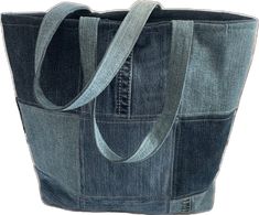 Casual Cotton Patchwork Bag, Casual Rectangular Patchwork Bag, Eco-friendly Rectangular Denim Bag, Casual Denim Patchwork Bag, Everyday Recycled Denim Rectangular Bag, Everyday Rectangular Recycled Denim Bag, Medium Wash Upcycled Tote Bag, Everyday Denim Blue Patchwork Bag, Denim Blue Patchwork Bag For Everyday Use