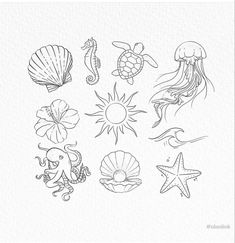 Line Art Jellyfish Tattoo, Tattoo Ideas Watercolor, Jellyfish Tattoo Design, Tattoo Designs Meaningful, Tattoo Ideas Sleeve, Beachy Tattoos, Starfish Tattoo, Tattoo 2024, Meaningful Tattoo Ideas