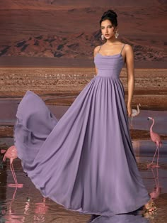 AOSHABABI Purple Solid Color Draped Chiffon Elegant Evening Dress, Suitable For All Formal Occasions, Galas, Wedding Guests, Holiday Parties, Graduation Dances, Cocktail Parties, Dates, Vacations, And Bridesmaid Dresses Purple Glamorous  Sleeveless Chiffon Plain A Line Slight Stretch  Weddings & Events, size features are:Bust: ,Length: ,Sleeve Length: Bridesmaid Dress Purple Lavender, Pastel Purple Bridesmaid Dresses Long, Tangled Inspired Bridesmaid Dresses, Bridesmaid Dresses Shades Of Purple, Classy Purple Dress, Light Purple Formal Dresses, Bridesmaid Dresses Lilac Lavender, Formal Dresses Purple, Lavender Formal Dress