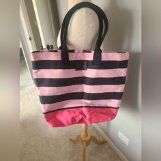 Victoria's Secret Cavas Bag. Handle Measures Approx. 8.5 Inches From Top Of Bag, 20 Inches Across Top, 14 Inches Across Base, 14 Inches Tall. All Measurements Are Approximate. No Interior Pockets, Fully Lined. Never Used. Great For Beach/Pool. Open To Offers! Victoria's Secret Pink Tote Bag, Victoria's Secret Pink Shoulder Bag For Shopping, Pink Tote Shoulder Bag For Weekend, Victoria's Secret Pink Shoulder Bag, Casual Pink Victoria's Secret Bags, Victoria's Secret Pink Bag For Shopping, Victoria's Secret Pink Shopping Bag, Trendy Pink Shoulder Bag For Weekend, Weekend Large Capacity Pink Bag