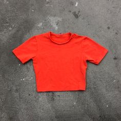 Los Angeles Apparel Garment Dye Short Sleeve Crop Top In Bright Orange Xs Brand New Casual Plain Orange Tops, Casual Orange Plain Tops, Red Fitted Crew Neck Crop Top, Basic Red Crew Neck Crop Top, Orange Short Sleeve Casual Crop Top, Orange Short Sleeve Crop Top For Summer, Orange Stretch Crop Top With Short Sleeves, Casual Orange Short Sleeve Crop Top, Basic Red Cotton Crop Top