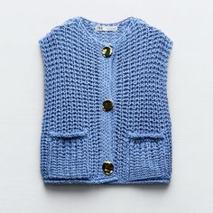 Viral Zara Knit Sweater! Perfect Condition With Tags On. Super Pretty Blue Color. Sold Out/Discontinued Online. Blue Knit Sweater Vest For Fall, Chic Blue Sweater Vest For Fall, Trendy Blue Knitted Cardigan, Trendy Blue Chunky Knit Cardigan, Blue Chunky Knit Cardigan, Trendy Blue Knit Cardigan, Casual Blue Chunky Knit Cardigan, Blue Zara Cardigan For Spring, Blue Cable Knit Outerwear