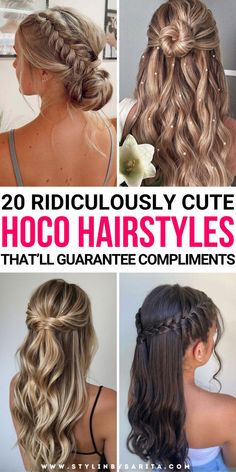 homecoming hairstyles Mostly Down Prom Hair, Hoco Hair Inspiration, Homecoming Hairstyles For Long Hair Down, Easy Cute Homecoming Hairstyles, Homecoming Hair Ideas 2024, Hair Do’s For Long Hair, High School Homecoming Hairstyles, Homecoming Hairstyles Easy Step By Step, Homecoming Hair Ideas Half Up