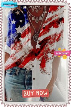 Casual Shirt Collar Long Sleeve Blouse American Flag Print V-neck Tops For Summer, V-neck Tops With American Flag Print For Summer, Summer V-neck Tops With American Flag Print, Casual Multicolor Tops For Independence Day, Multicolor American Flag Print Tops For Summer, American Flag Print Long Sleeve Summer Top, American Flag Print Long Sleeve Top For Summer, Casual American Flag Print Tops For Fall, American Flag Print Long Sleeve Top For Fall