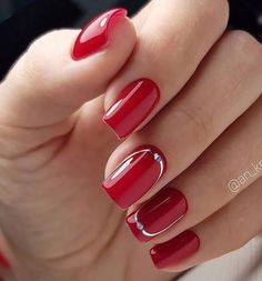 Spring Short Nails, Nail Colors Winter, Short Nails Art, Spring Nail Art, Red Nail, Halloween Nail Art, Perfect Nails, Early Spring