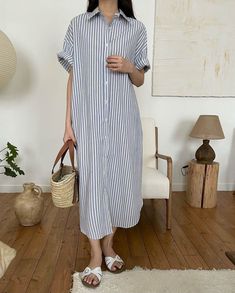 STRIPE SHIRT DRESS BLUE – SANNA New York Long Shirt Outfits, Stripe Shirt Dress, Short Sleeve Shirt Dress, Striped Linen Shirt, Shirt Dress Summer, Oversized Shirt Dress, Striped Short Sleeve Shirt, Short Sleeve Dress Shirt, Linen Shirt Dress