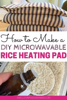 how to make a diy microwavable rice heating pad for your kitchen or living room