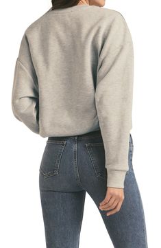 Here's the slightly slouchy sweatshirt that's the favorite to win at weekends. 27" length (size Medium) Crewneck Long sleeves 75% cotton, 25% polyester Machine wash, tumble dry Imported Comfy French Terry Long Sleeve Tops, Comfy Long Sleeve French Terry Tops, Drop Shoulder Tops For Everyday Fall Wear, Everyday Drop Shoulder Tops For Fall, Comfortable French Terry Long Sleeve Tops, Comfortable Long Sleeve French Terry Tops, Comfortable Crew Neck Sweatshirt, Casual French Terry Sweater With Ribbed Neckline, Trendy Heather Grey Sweatshirt For Loungewear