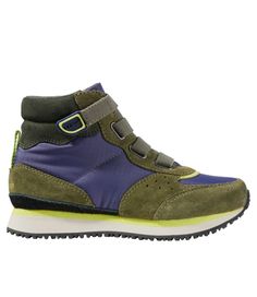 These lace-free hikers make it easy to get kids outdoors fast! Plus, they're as comfy as they are durable for all-day fun. PFC/PFAS-free durable water repellent (DWR). Spot clean. Hook-and-loop closure for easy on/off. Cushioned EVA midsole provides all-day comfort. VertiGrip rubber outsole offers reliable traction. Upper is made of water-resistant suede and breathable polyester mesh. Imported. | Kids' Katahdin Retro Hikers, Suede Leather/Rubber Non-slip Nylon Sneakers For Outdoor, Outdoor Non-slip Nylon Sneakers, Scratch-resistant Round Toe Hiking Boots For Outdoor, Scratch-resistant Hiking Boots With Round Toe, Weatherproof Outdoor Sneakers With Round Toe, Sporty Weatherproof Sneakers For Walking, Durable Green Sporty Sneakers, Green Durable Sporty Sneakers, Durable Green Casual Hiking Boots