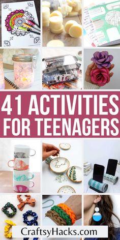 the top ten activities for teenagers to do with their crafting supplies and crafts, including paper