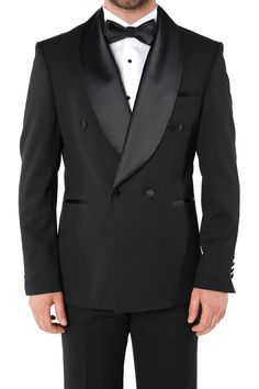 Brand: PAREZProduct Content: Jacket + pants + bow tieCut: Slim Fit Italian CutDrop: 6-DropSlit Detail: Double slitMaterial: 60% polyester 37% wool 3% lycraWashing Type: Dry cleaning         SIZE CHART  US 36 LBS 143 - 165 US 38 LBS 165 - 176 US 40 LBS 176 - 187 US 42 LBS 187 - 198 US 44 LBS 198 - 209 US 46 LBS 209 - 220 Tuxedo Groom, Double Breasted Tuxedo, Leather Coat Jacket, Slim Fit Jackets, Tuxedo Suit, Groom Suit, Wedding Suits Men, Shirt Accessories, Italian Style