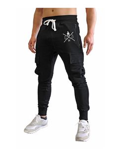 Maverick Sport Pants - Schwarz - Gym Generation®--www.gymgeneration.ch Cargo Neri, Stringer Tank Top, Outdoor Workout, Black Fitness, Gym Pants, Black Cargo Pants, Mens Cargo, Urban Looks, Black Cargo