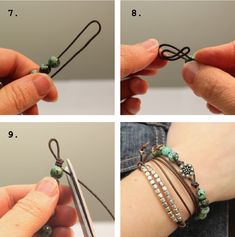 easy knot bracelets – i always pick the thimble Bracelet En Cuir Diy, Knot Bracelets, Bracelets Easy, Make Bracelets, Green Bracelet, Jewelry Knots, Bracelet Knots, Knot Bracelet