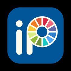 the logo for an app that is designed to look like a color wheel with two spoons in it