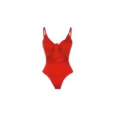 A.A.Y - Red One-Piece Swimsuit Tie Knot Front High Waist Solid Swimwear For Beach Party, Red Lined Tankini For Beach, Solid Swimwear For Beach Season Party, Red Lined Tankini For The Beach, Solid Color One-piece Beachwear For Vacation, One Piece Beachwear For Vacation, Red Lined Tankini For Beachwear, Summer Party Swimwear In Solid Color, Solid Summer Party Swimwear