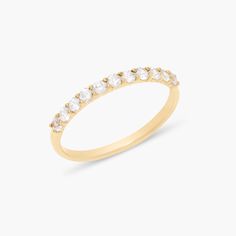 Personalize your style with the Zara Vermeil Birthstone Ring. Choose your custom birthstone set in gorgeous gold, perfect for adding a unique touch to any outfit. Birthstone jewelry has never been so beautifully playful! Available in 14k gold vermeil Band width: 2mm 2mm cubic zirconia stones NOTE ﻿- Birthstone color may slightly vary per the color chart. SKU: BYR1134 Timeless Gold Stackable Birthstone Rings, Timeless Gold Stackable Rings With Birthstone, Dazzling Yellow Gold Eternity Band For Promise Ring, Dazzling Yellow Gold Eternity Band As Promise Ring, Dazzling 14k Gold Half Eternity Jewelry, Classic Gold Birthstone Ring With Cubic Zirconia, Classic Gold Cubic Zirconia Birthstone Ring, Classic Cubic Zirconia Birthstone Ring, Yellow Gold Cubic Zirconia Promise Ring