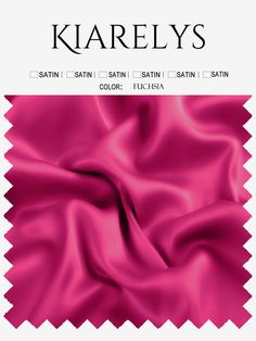 an image of a pink satin fabric with the name karelys on it