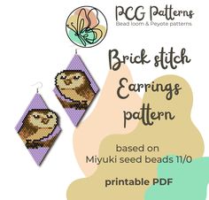 the pattern is for earrings with an owl on them