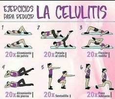 a poster showing how to do an exercise with the help of a woman in spanish