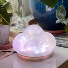 weather sensing cloud lamp made from 3d printed recycled plastic placed on a tabletop 3d Printed Lamp, Cloud Light, Weather Cloud, Cloud Lamp, Weather Data, Moon Clouds, Cloud Lights, Reno Nevada, Eco Friendly Decor