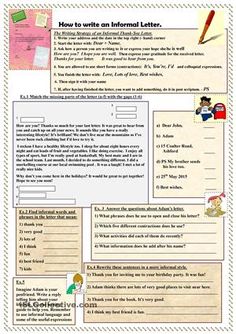 an information sheet with the words how to write an informal letter