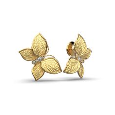 Italian Gold Butterfly Diamonds Earrings - Oltremare Gioielli Italian Engagement Ring, Italian Gold Jewelry, Diamonds Earrings, Butterfly Earrings Gold, Delicate Butterfly, Jeweled Earrings, Italian Craftsmanship, Italian Jewelry, Gold Diamond Earrings