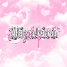 the word bride written in cursive writing on a pink background with clouds and stars