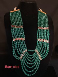 Emerald Necklace/ Kundan Necklace / Semiprecious Emerald High Quality Necklace - Etsy Traditional Kundan Emerald Necklace For Festivals, Emerald Gemstone Kundan Necklace For Gift, Festive Kundan Emerald Gemstone Necklace, Luxury Traditional Kundan Emerald Necklace, Traditional Green Kundan Necklace, Luxury, Kundan Necklaces, Emerald Necklace, Onyx Stone, Indian Fashion