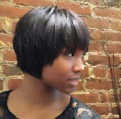 Nice cut Short Bob With Bangs Black Women, Mini Bob Haircut Black Women, Hair Lookbook, Straight Short Bob, Black Hair Short, Black Hair Short Cuts, Bob Hair Styles, Hair Short Cuts, Short Bobs