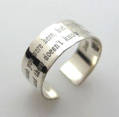 Engrave Message Ring. Custom Sterling Silver Ring. Inspirational Quote Ring, Personalized Band, Graduation gift. Wedding Band. Anniversary Gift, Christmas Gift Quality, eye-catching custom ring, engraved message accessory to express the personality! Ring is an accessory that can complement an image every day, to any occasion, whatever you're doing and wearing. So why not to choose such a ring that will express your personality! This is what a custom jewelry piece does. Consider this Sterling Sil Thumb Rings For Women, Soundwave Jewelry, Rings Graduation, Sterling Silver Wedding Rings Sets, Rings For Women Silver, Washer Jewelry, Ring Engraving, Sterling Silver Thumb Rings, Thumb Rings Silver