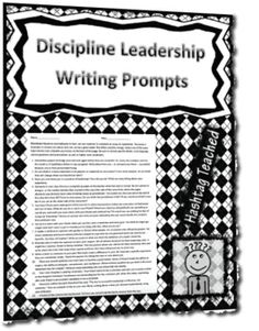 a black and white checkered paper with the words, discipline leaders writing prompts