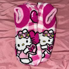 Hello Kitty Valentines Edition Slipper Socks Shoe Size: 4~10 Faux Fur Brand New With Tags! *Reasonable Offers Are Welcome. Great Condition, Perfect As A Gift! Smoke & Pet Free Home Cute Cat Design Socks For Winter, Cute Winter Socks With Cat Design, Cute Cat Design Winter Socks, Cute Super Soft Socks For Stocking Stuffers, Kitty Valentines, Hello Kitty Valentines, Kuromi Clothes, Accessories Hello Kitty, Fluffy Shoes