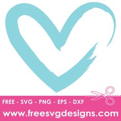 a blue heart with scissors on it and the words free svg png eps dxf