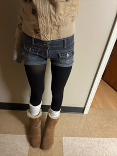 2014 Tumblr Aesthetic Twee, Jeans And Leg Warmers Outfit, Jean Shorts With Tights Outfit, Tumblr Fits, Flower Tights Outfit, Tights Shorts Outfit, Leg Warmers Over Jeans, Shorts Over Tights Outfit, Jean Shorts And Tights Outfit