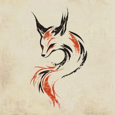 Radiant Kitsune Tattoo Design Kit Small Kitsune Tattoo, Kitsune Tatoos, Nine Tails Fox Tattoo Japanese, 9 Tailed Fox Tattoo Naruto, Kitsune Tattoo Design, Kitsune Minimalist Tattoo, Traditional Mehndi